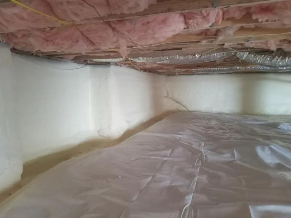 Crawl space encapsulation with closed-cell spray foam for Roof Leak Repair in Racine